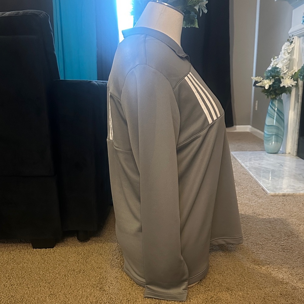 adidas Gray 1/4 Zip Pullover with McGraw Hill Patch - Picture 4 of 13